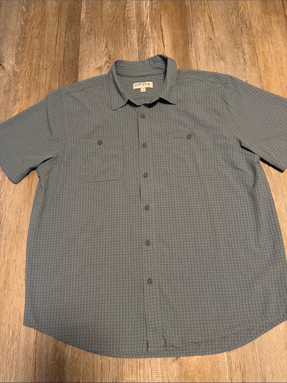 Orvis Short-Sleeve Button-Down Shirt in Slate Blue-Grey